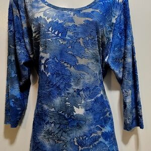 KAREN KANE TIE-DYED BURNOUT TEXTURE TOP